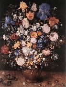 BRUEGHEL, Jan the Elder Bouquet in a Clay Vase f Sweden oil painting reproduction